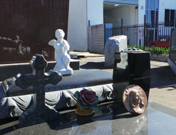 Accessories placed on gravestones